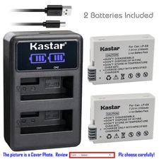 Kastar LP-E8 LPE8 Battery LC-E8 Charger for Canon T4i EOS Canon Rebel T5i Camera