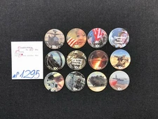 AAFES POGS, 3rd Series/Printing,12 POGS, 10c COMPLETE set, #P1295, FAIR+