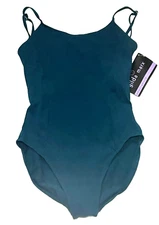 Gilda Marx Strappy Back Leotard Bodysuit Camisole # 7133155 Teal New Nwt Women L