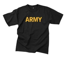 Rothco 60363 Black Army Workout Physical Training Military Tee