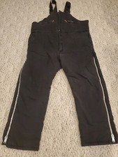 Vintage Key Insulated Overall Bibs Black Canvas made usa XL REG length