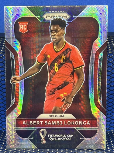 2022 Panini Prizm World Cup ALBERT SAMBI LOKONGA Hyper Prizm Belgium RC Rookie