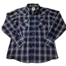 Ely Cattleman Men's Long Sleeve Pearl Snap Western Shirt Size Large Pre-Owned