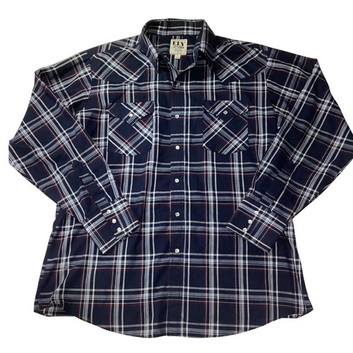 Ely Cattleman Men's Long Sleeve Pearl Snap Western Shirt Size Large Pre-Owned - Bild 1 von 3