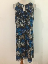 Ann Taylor Petites Sleeveless Key-Hole Ruffled Sheath Dress Floral Size 12P