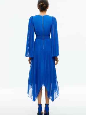 sion sunburst pleated smocked waist midi dress Sion Sunburst Pleated Smocked Waist Midi Dress by alice + olivia