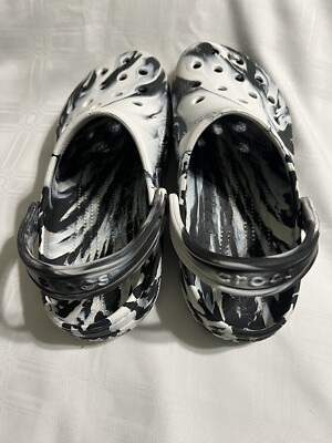 Men\'s Black/White Marble Crocs sandals size 11 Classic Marbled Clog - Crocs main image 3