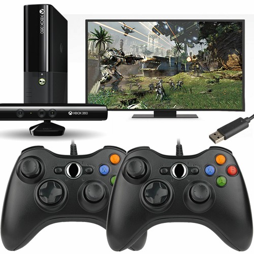 Paquete de 2 controladores USB Game Pad para consola Microsoft Xbox 360 PC Windows XP 8 10 - Imagen 1 de 12