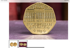 NEW 2025 BUCKINGHAM  PALACE-GOLD PLATED JERSEY 50P BRILLIANT UNCIRCULATED