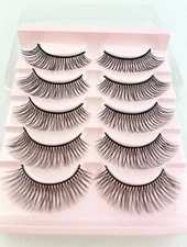 5 Pairs Naturals Sparse Cross Eye Lashes Extension Makeup Long False Eyelashe