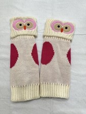 Olivia  Joy New York Ivory Knit Leg Warmers New NY Pink Owl New 