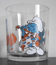 **NUTELLA FERRERO BICCHIERE  " SERIE PUFFI 1992  PITTORE**