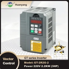 Huanyang VFD 220V 2.2kW 3HP Vector Control Inverter CNC single phase to 3 phase