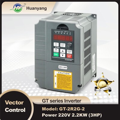 Huanyang VFD 220V 2.2kW 3HP Vector Control Inverter CNC single phase to 3 phase