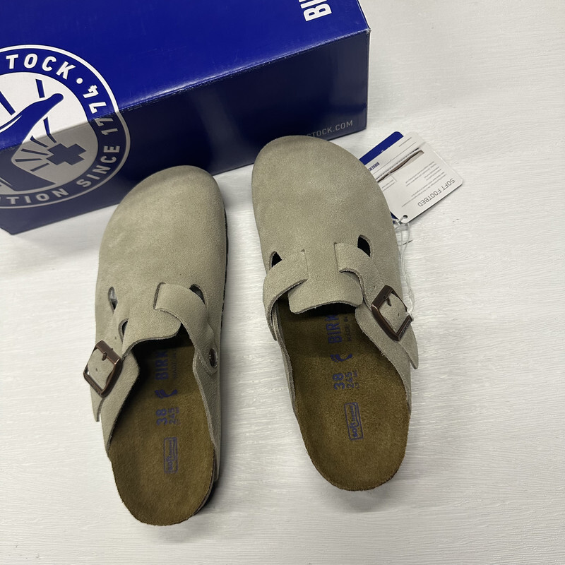 Birkenstock Boston Suede Leather Taupe Clogs Mules US 6 7 8 Birkenstock Boston Suede Leather Taupe Clogs Mules US 6 7 8