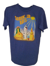 Disney T-Shirt Frozen Snowman Olaf Blue Size 10-12 Graphic Soakin Up Rays SS NWT