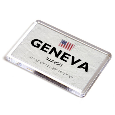 KÜHLSCHRANKMAGNET - Geneva - Illinois - USA - Lat/Long