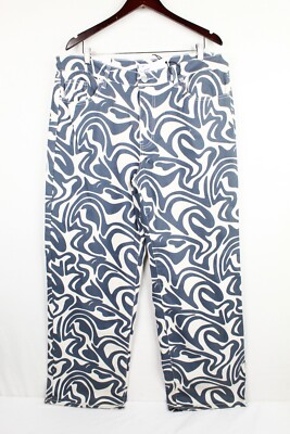 Rue21 Skate High Jeans Womens Size 2X 40 x 32 Rise Straight Leg Gray White