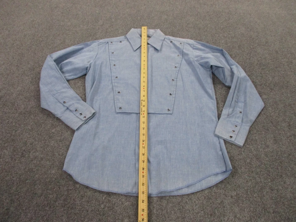 Vintage Panhandle Slim Shirt Mens 16 L Bib Pearl Snap Western Trend 80s Calvery - Imagem 3 de 4