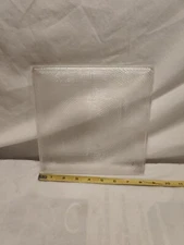 Vintage,GLASS CHROME BUILT-IN SQUARE RECESSED LIGHT LENSE. CONCENTRIC RING STYLE