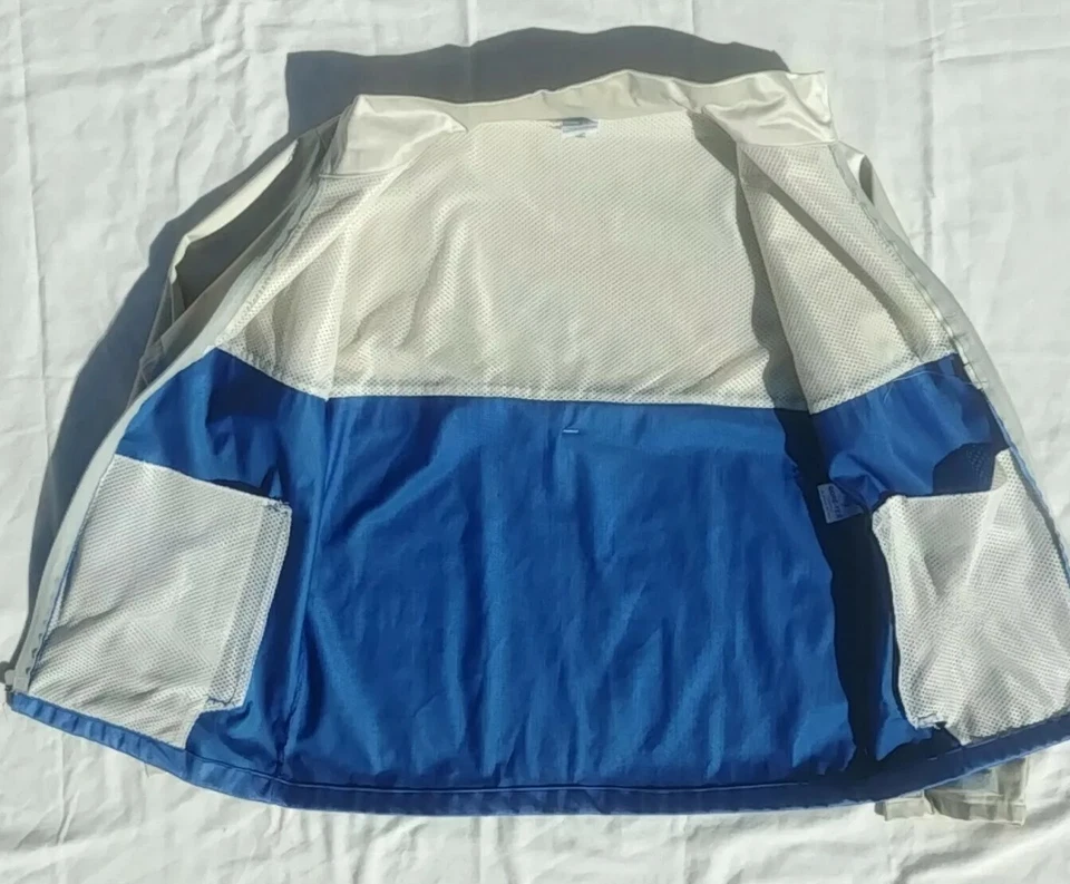 Vintage ADIDAS Track Jacket Windbreaker Reflective Blue White USA Womens Medium* - Image 4 of 4