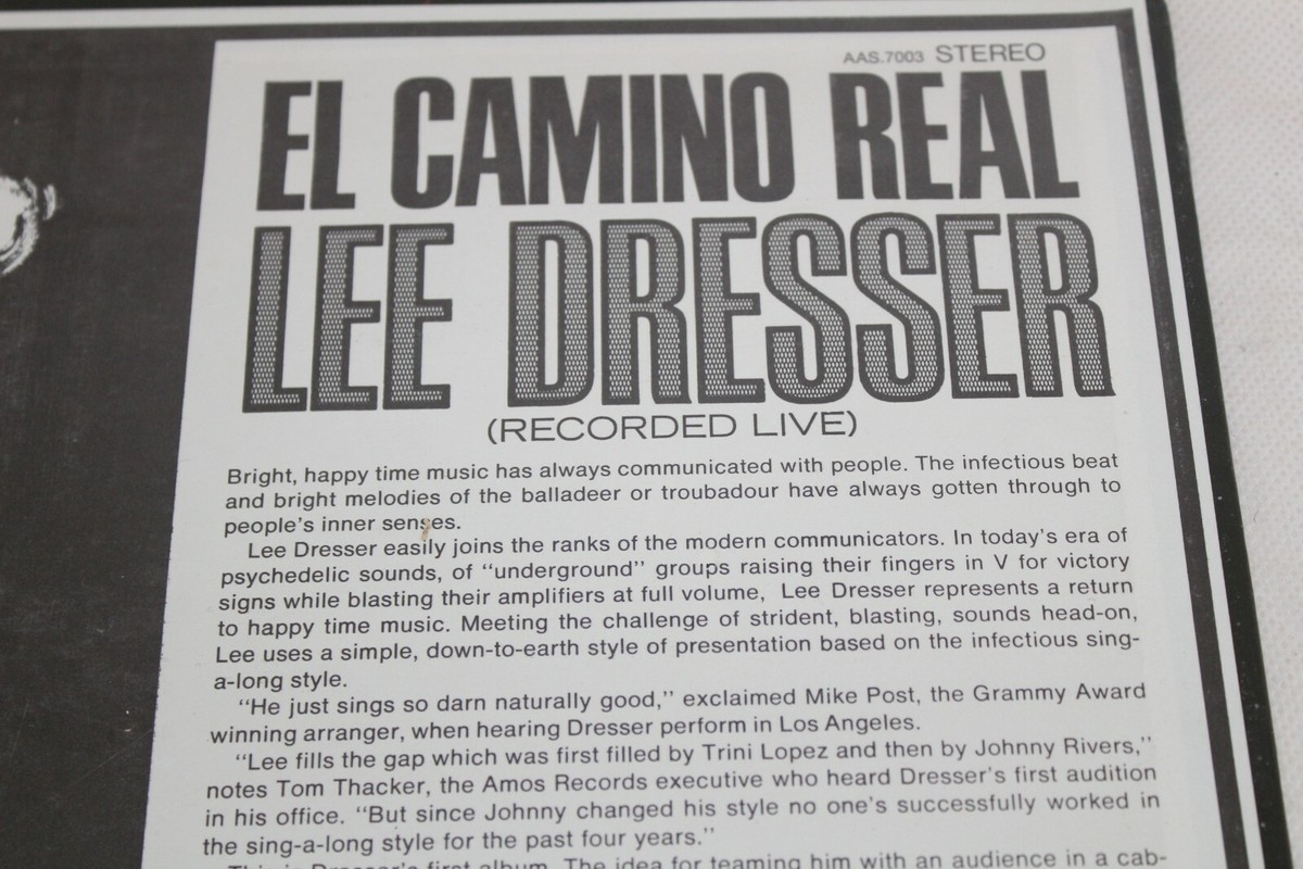 El Camino Real Lee Dresser LP 1969 Rockabilly Garage Soul Amos NEW