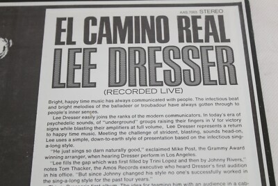 El Camino Real Lee Dresser LP 1969 Rockabilly Garage Soul Amos NEW