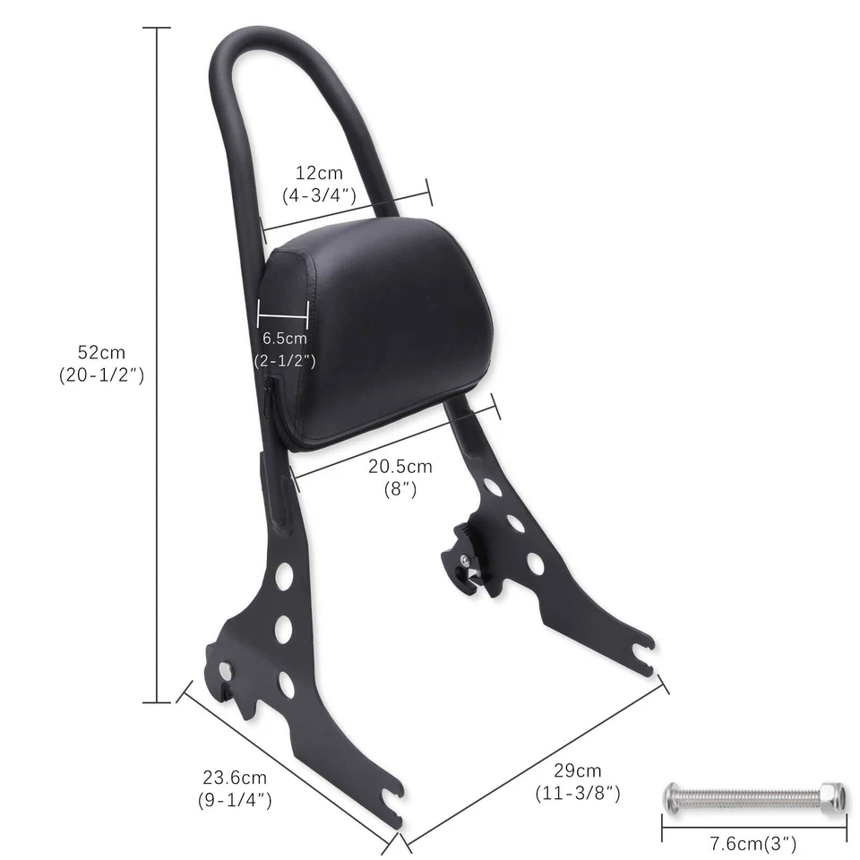 Detachable Sissy Bar Passenger Backrest Pad For Harley Davidson Street 500 /750 - Image 2 of 4