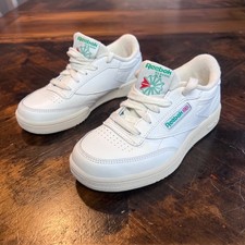 Reebok Club C Classic Kids White Green Low Top Sneakers Size 1 100046748