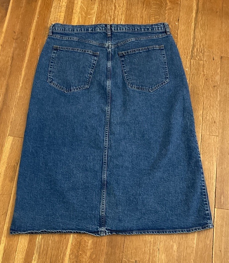 Universal Thread Denim Midi A-Line Button Front S… - image 5