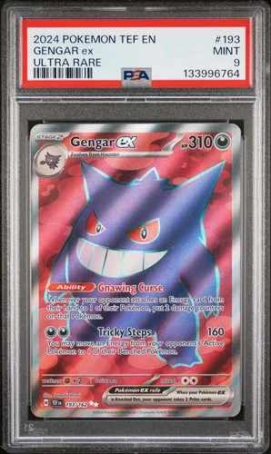 Gengar EX 193/162 Ultra Rare Tef En-temporal Forces Pokemon PSA 9