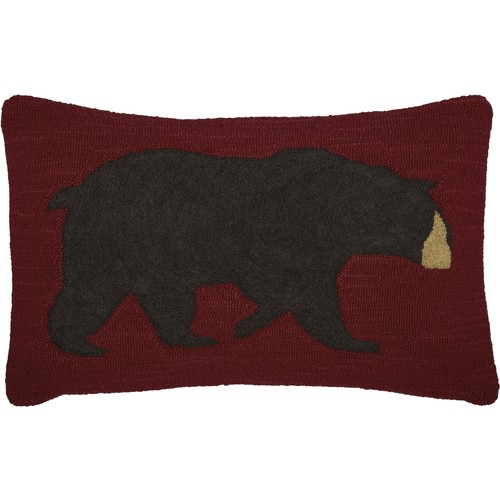 Rustic 14"x22" Bear Hooked Pillow Red Thanksgiving Wool Bedroom Decor VHC Brands - Picture 5 of 7