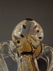 Gea Art Glass Dog Puppy Paperweight Figurine Black Streaks And Gold Flakes  — photo 3