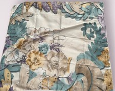 Vintage Alvina floral Square Scarf  Neck Tie Top  purple Brown 