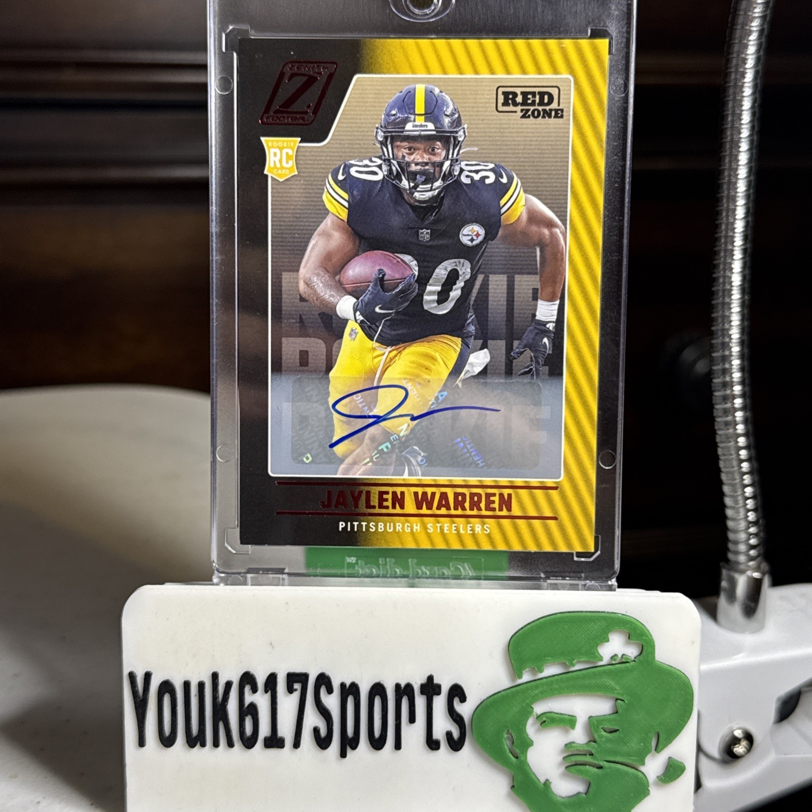 2022 Panini Zenith Rookies Jaylen Warren Red Zone Auto RC #176 Rookie Steelers