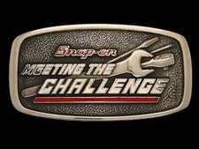 UD07137 NOS VINTAGE 1970s  SNAP-ON  SOLID BRASS ADVERTISEMENT BELT BUCKLE