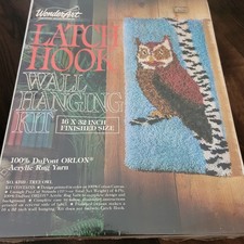 Vintage Wonder Art Latch Hook Wall Hanging Canvas 4669 TREE OWL, NIP