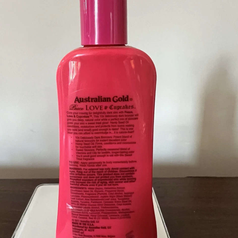 Australian Gold Peace Love Cupcakes 10X Dark Bronzer Tanning Lotion 8.5oz Read - Image 4 of 4