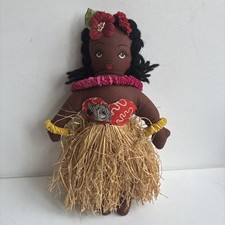 Vintage 1940'S HAWAIIAN HULA GIRL DOLL Cloth Grass Skirt Kitsch