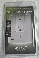 SnapPower GuideLight 2 PLUS  -Gang LED Wall Plate, White O1GLCWH-SP20 SnapPower