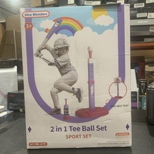 Wee Wonders 2 in 1 Tee Ball Set Two-Way Play Batting Beginner Indoor/Outdoor
