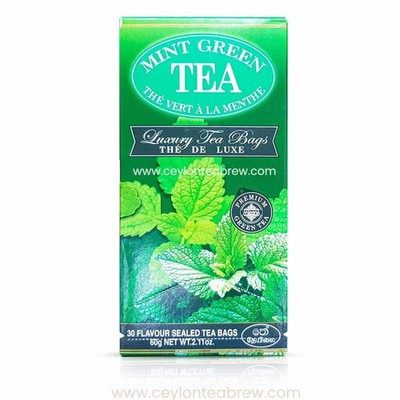 Mlesna Ceylon Grüntee mit natürlichem Minzgeschmack Luxus Teebeutel