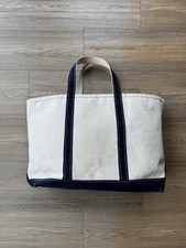 Vintage 1990  s L.L. Bean Canvas Boat And Tote Navy Blue Medium USA