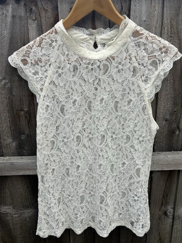 π€ Top in pizzo panna Oasis | Taglia M | Manica corta