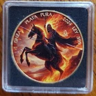 🔥2024 Painted Mexican Libertad 1onza Silver W/24K Gold BU Coin #46/100 Minted🔥