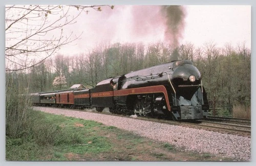 Norfolk & Western Locomotive 611 Steam Engine Photochrome Postcard