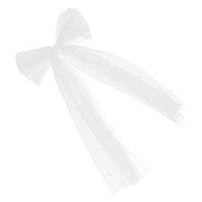 Bowknot Veil with Hair Clip White Wedding Veil Reusable Tulle Bridal Decoration