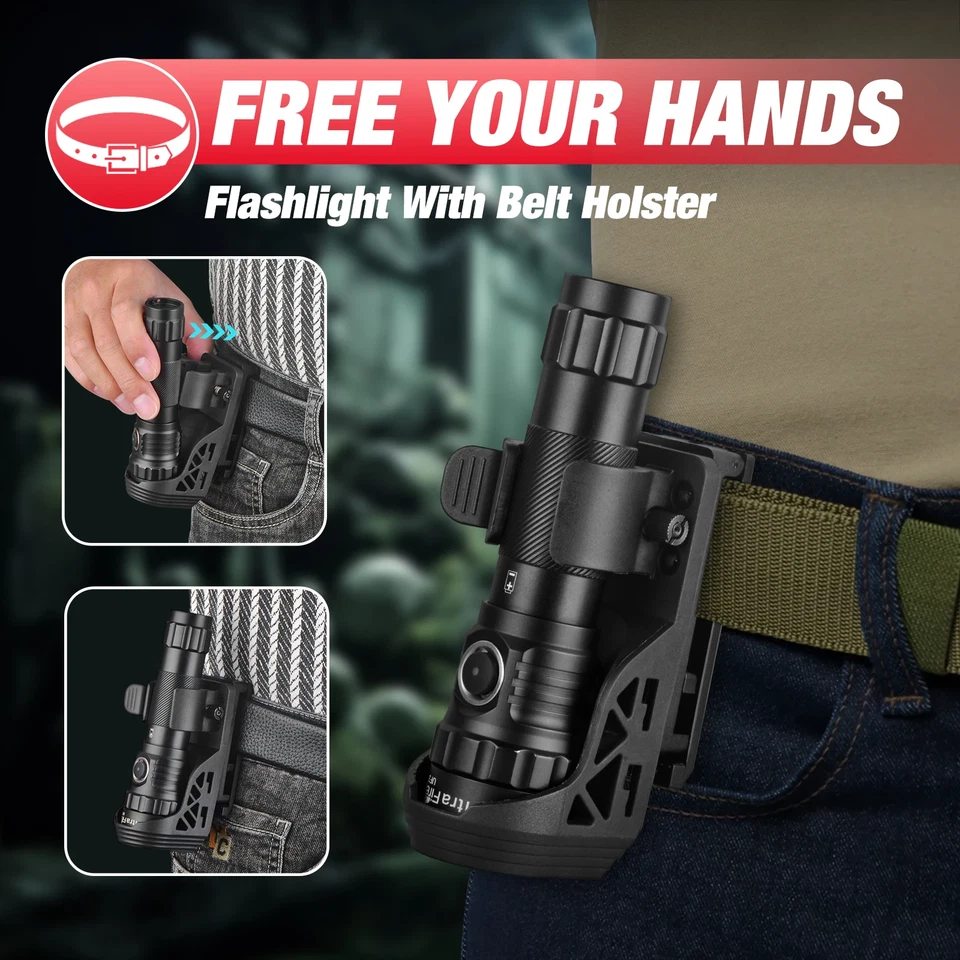 UltraFire UF3 Tactical Flashlight 1200LM 3 Modes USB-C Rechargeable 21700 - image 3 of 4