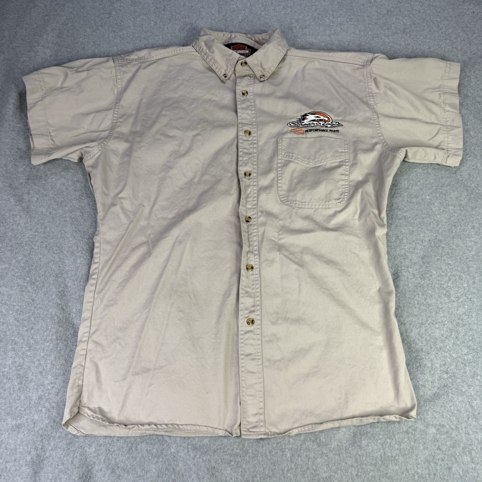 Harley Davidson Screaming Eagles Button Down Shor… - image 1