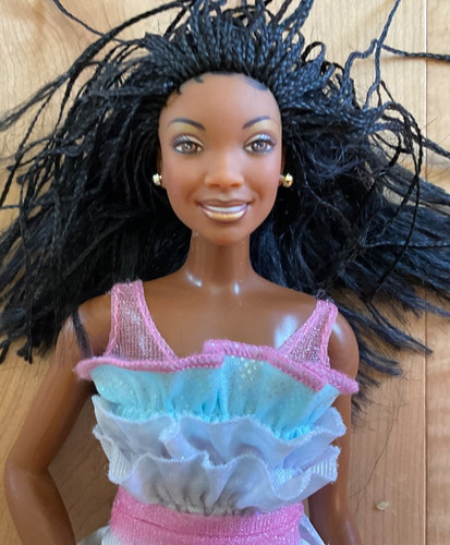 Black Braids Barbie/Brandy hybrid, athletic straight leg body, dress